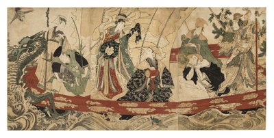 Actors as the Seven Gods of Fortune on a Treasure Ship, 1800-05 by Utagawa Toyokuni